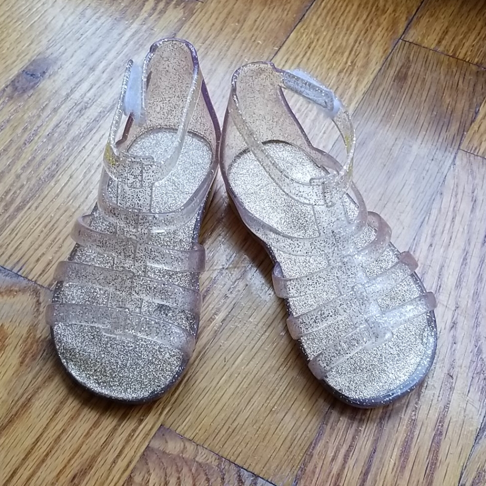 Gold Jelly Gladiator Sandles